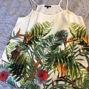 Cute strappy tropical print top